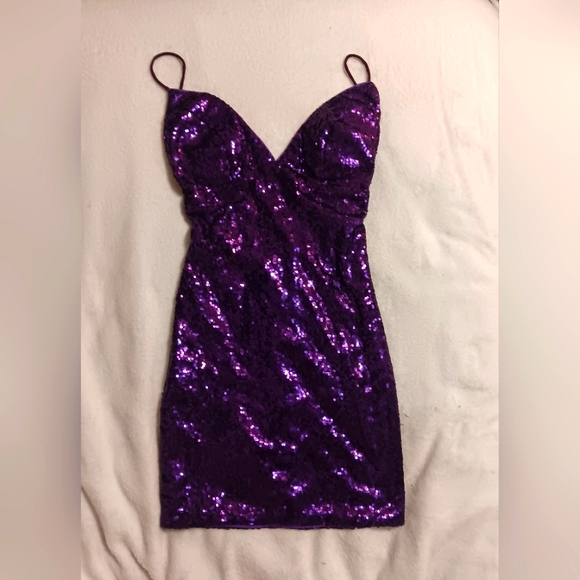NEW Never Worn Sequin Lace-Back Dress - Picture 4 of 4